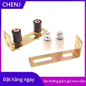 CHENJ 1 Bộ hướng dẫn bánh xe Patio cửa theo dõi hướng dẫn con lăn cửa trượt hướng dẫn con lăn với l-trụ cột Khung điều chỉnh đôi Nylon con lăn
