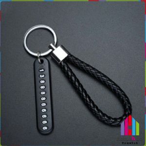 Homehub Anti-lost Phone Number Plate Motorcycle Car Keychain Pendant Keyring Key Chain