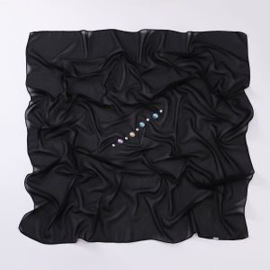 Jifang 90x9 0ซม. สีลูกอมน่ารักไข่มุกเรียบผ้าพันคอสี่เหลี่ยมจัตุรัสชีฟองบับเบิล WC36ฮิญาบมุสลิมผ้าพันหัว