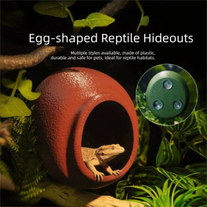 STARRY Suction Cup Reptile Hideouts Egg Shaped Wall Mounted Terrarium Decoration Safe Comfortable Reptile Hiding Cave Gecko Habitat