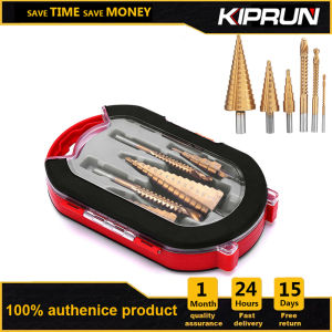 [Hàng Có Sẵn] KIPRUN Bộ 6 Mũi Khoan Bước Bằng Thép HSS TITAN 4-12/20/32Mm Máy Cắt Lỗ Kim Loại Dụng Cụ Cưa Lỗ Lõi Hình Nón Gỗ + 3/6/8 Mũi Cưa