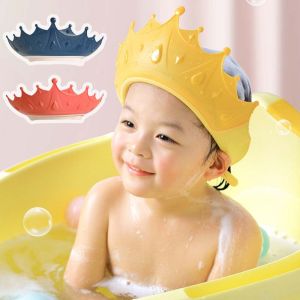 SEETE Adjustable Infant Prevent Water Into Ear Bathing Shower Children Crown Shape Kids Bath Cap Shampoo Cap Hair Washing Shield Hat Baby Shower Hat