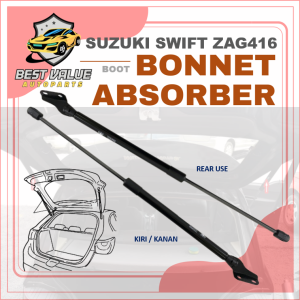 SUZUKI SWIFT ZAG416 13 REAR BONNET DAMPER BOOT ABSORBER GAS SPRING SET TAILGATE PENYERAP BONNET BELAKANG BOOT KIRI KANAN