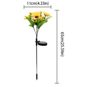 FUNG MALL Sunflower Shape Solar Lawn Lamp Colorful Design Waterproof Feature LED Lawn Lamp Holiday Party Solar Powered Landscape Lighting Outdoor Use