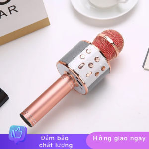 WS-858 Mic Hát Karaoke Bluetooth Không Dây Kèm loa Âm vang Ấm mic hát karaoke cầm tay