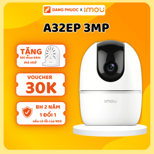 Camera wifi IMOU A32EP trong nhà siêu nét 3mp camera cho ban đêm 30m âm thanh 2 chiều xoay 360 độ cảnh báo thông minh wireless