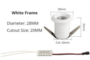 1W Ledceiling Nhỏ Spotlight Mở 20Mm Lõm Lỗ Hiển Thị Rượu Vang Nền đèn tủ 110V 220V