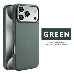 Luxury Leather Phone Case for iPhone 18 17 16 Pro Max Original Business Strong Magnetic Wireless Charging Shockproof Covers Capa