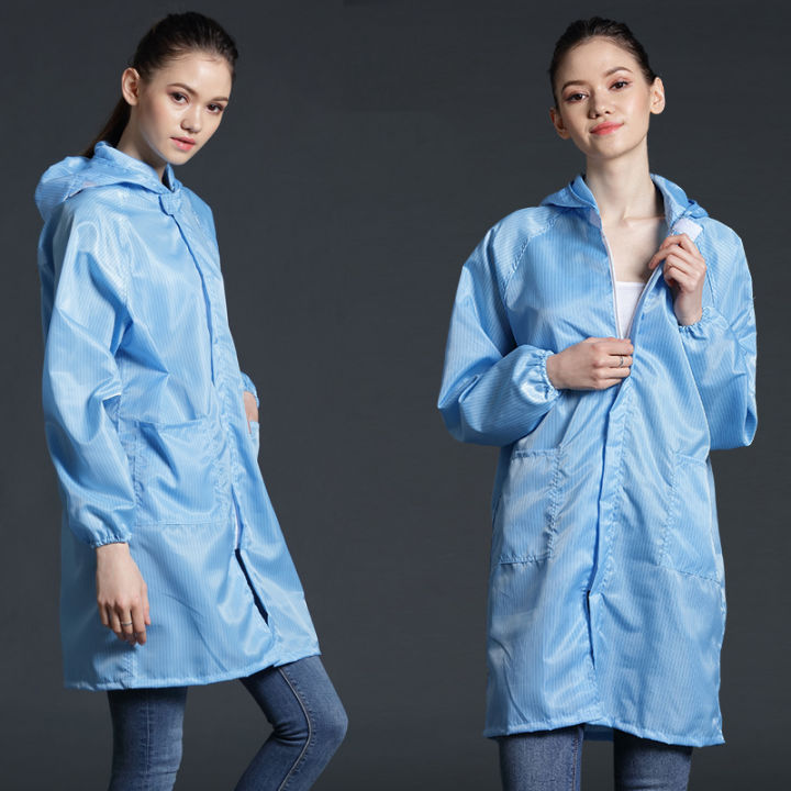 esd-smock-round-neck-with-zip-hooded-design-antistatic-ppe-gown