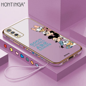 （Lokal Ready）Hontinga Softcase Case Casing hp VIVO Y16 Y17 Y18 Y18E Y19 Y30 Y30I Y03 Y100 Casing Cartoon (Disney) Warna Solid Mewah Berlapis Lembut silikon TPU kesing Case hp Anti Gores Air Karet untuk Anak softcase