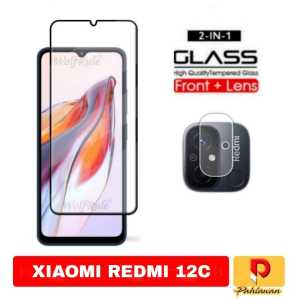 PROMO PAKET 2 INC 1 Tempered Glass XIAOMI REDMI 12 2023 / REDMI 12C / REDMI 10C 2022 Anti Gores Kaca Screen Protector
