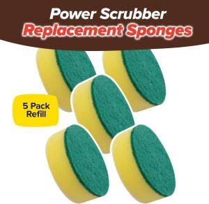 Horsepower 5 Heavy-Duty Sponges for Cordless & Rechargeable Scrubber AS-SEEN-ON-TV Long-Lasting Scouring Pads Perfect for Cleaning Dishes Removing Grease and Grime