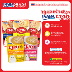[CHÍNH HÃNG] Pate Gói 40g INABA CIAO 😸 SOUP - CREAMY POUCH Nhập Khẩu Thái Lan