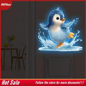 【COD】🔥🔥🔥 Glow-in-the-Dark Switch Stickers Penguins Elephants Design Self-Adhesive Removable Wall Stickers Suitable For Switches & Outlets