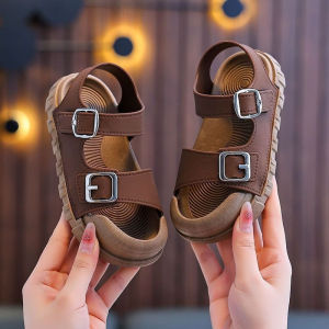 ZEEMIN  2025 Summer New Children Sandals Fashion College Style Boys Girls Soft Bottom Sandals Simple Solid Color Kids Anti Kick Sandals