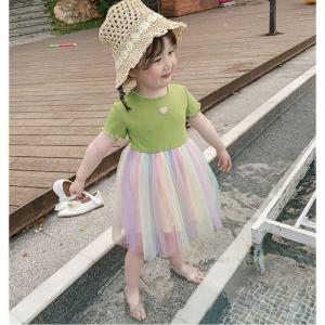 Váy Liền Bé Gái 2025 Váy Voan Mùa Hè Mẫu Mới Váy Công Chúa Phong Cách Tây Phong Cách Hàn Quốc Trẻ Em Váy Bồng Bồng Cầu Vồng Cho Bé Gái Sành Điệu