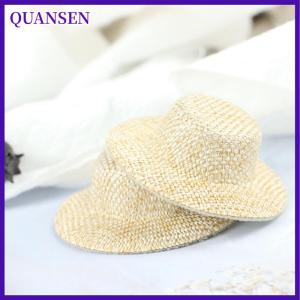 QUANSEN 2pcs dollhouse Miniature straw Hat ตุ๊กตาตุ๊กตาหมวกตุ๊กตาตุ๊กตาบ้านเครื่องประดับมือ