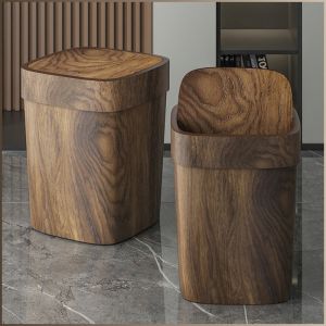 Trash Can Durable with a Lid Garbage Bag Non-slip Mat Heat Insulation and Shock Insulation Detachable