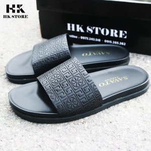 Dép da nam thanh niên kiểu dáng trẻ chung da mềm đế cao su non êm chân đi lại rất thoải mái - bảo hành 12 tháng.