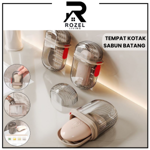 ROZEL Tempat Kotak Sabun Batang Travel / Wadah Penyimpanan Sabun Batang Mandi / Bath Soap Case Aesthetic / Soap Dispenser Praktis