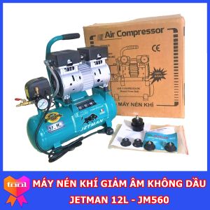 Máy hơi / Máy nén khí / Máy nén khí không dầu JETMAN 12L ITALIA Máy nén khí sạch ( Không ồn Cam kết dây đồng hàng chuần)