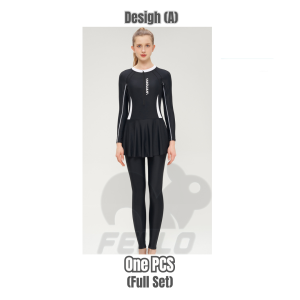 🇲🇾STOCK KL FELLO (One-PCS) SET Lady Swimming Swimwear Women Beachwear Long Sleeve Skirt Swimsuit Baju Renang Perempuan