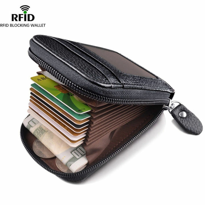 Cutewomen2020] Men's Wallet Real Leather Credit Card Holder RFID - Main Image