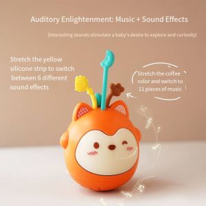 Orzbow Bé Lửa Fox Comfort Weebles Với Ánh Sáng Âm Nhạc Biteable Kéo Cùng Đồ Chơi Cho 0-3 Tuổi Giáo Dục Nhẹ Nhàng Đồ Chơi