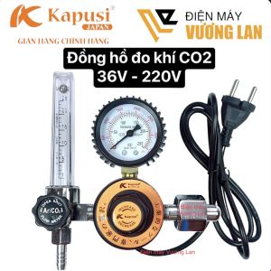 Đồng hồ khí CO2 - 36V 220V Kapusi Japan cho máy hàn Mig/Mag Van điều chỉnh áp tiết kiệm khí