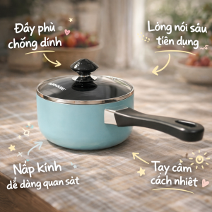 ✅ Nồi Quấy Bột SUNHOUSE SHG-MP14O – Nhỏ Gọn Chống Dính An Toàn Nấu Nhanh Cho Bé ( màu dương)