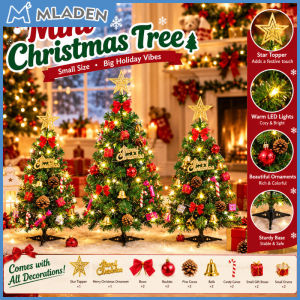 MLADEN 30/50/60cm Mini Christmas Tree Decoration Desktop Mini Christmas Tree with Light Festival Decor