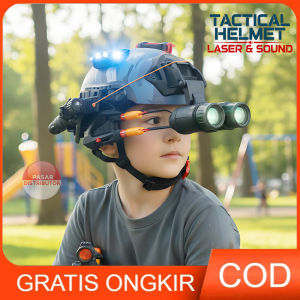 Pasar Distributor TACTICAL HELMET BTC-0805 Mainan Helmet Set Helm Militer Lampu Suara Shooter