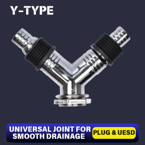 High-quality washing machine floor drain set stainless steel floor drain tee washing machine joint drain pipe high-quality deodorant and anti-overflow