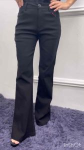 LADIES BOOTCUT PANTS with zip Cotton  SIZE S to 3XL