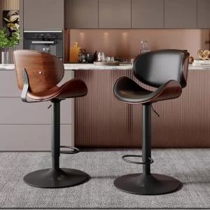 Luxury high-end bar stool adjustable and rotatable comfortable for home bar office and cashier counter