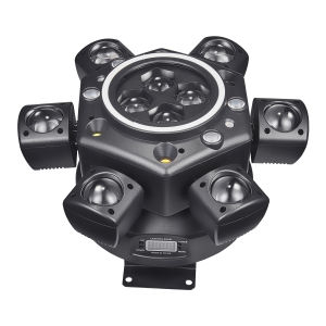 DXM512 6 Headed Laser DJ Light With Remote Control Infinity Spider Six Arm Cyclone SCBL-6 RGBW LED Bee Eyes Beam with Laser Moving Head Light Octopus With 10 Cree 10W RGB 50mw Red And Green Laser