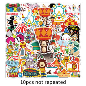 51PCS Fashion Personalized Circus Cartoon Sticker Waterproof Decorative Luggage Water Bottle Kid Sticker