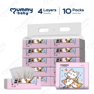 【MUMMY BABY】New style 4Ply wood tissue Facial Tissue paper towel tissue 10 pack High quality#ct022