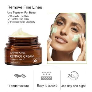LANTHOME Retinol Face Cream Anti Aging Collagen Face Cream 100g Natural Brightening Cream Whitening Concealer Cream Collagen Face Cream Whitening Anti-Aging Wrinkle Hydrating