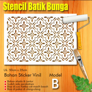 Stencil Batik wallpaper dinding Model B