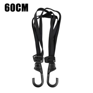 60/90CM Motorcycle Helmet Straps / Strength Retractable Helmet Luggage Rope / Motorbike Elastic Buckle Rope with 2 Hooks