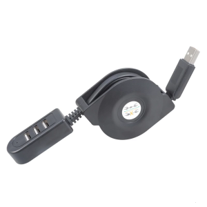 USB2.0 Expander Cable 3 Port Charging And Data Transfer Hubs Retractable Design For PC And Mobile Devices