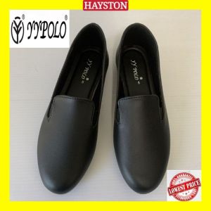 YYPOLO KASUT FORMAL PEREMPUAN HITAM PVC / KASUT KULIT OFFICE & SEKOLAH (HIGH-GRED PVC) | LADIES FORMAL SHOES 203