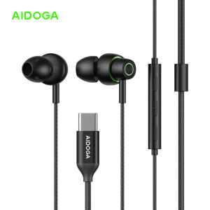 AIDOGA AUD-611 In-Ear Earphones Hi-Fi Stereo Sound Low Latency Noise Cancellation Wired Headphone for Lightning Type-C 3.5mm 1.2M Length