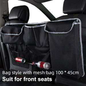 TIRRALIRRA Adjustable Straps Car Trunk Hanging Storage Bag Waterproof Multi-pocket Automobile Seat Back Pocket Sturdy Black Car Seat Back Organizers Automobile Interior