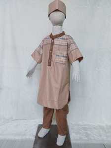 Koko Pakistan Anak Laki Lengan Pendek Bahan Katun Madinah Silk Umur 2-12 Tahun