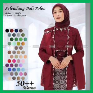 Cileunyi Collection Raqs Selendang Bali Polos Ukuran Sedang M ±240 x 25 Cm Selempang Kebaya Muslimah Sampur Tari Polos Bahan Wolfis Tebal Panjang / Tanpa Rumbai Renda Omyok / Sampur Tari Remo TK SD SMP SMA