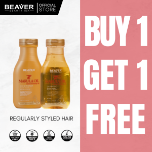 [B1G1 Promo] Beaver Beauty Naturals Marula Oil Premium Hair Care Set - Dandruff Control & Shine Enhancing Shampoo and Conditioner Duo 350ml