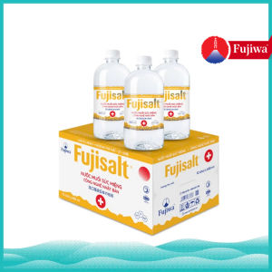 Thùng 12 Chai Nước Muối Súc Miệng Ion Muối Fujisalt 680ml Hương Bạc Hà The Mát - Bảo vệ răng miệng Nướu Vòm Họng khoẻ mạnh hằng ngày