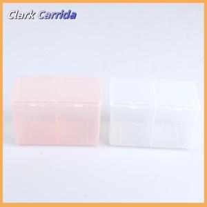 [Clark Carrida] Twin Well Empty Grids Portable Storage Case Wipe Pads Cotton Swab Container